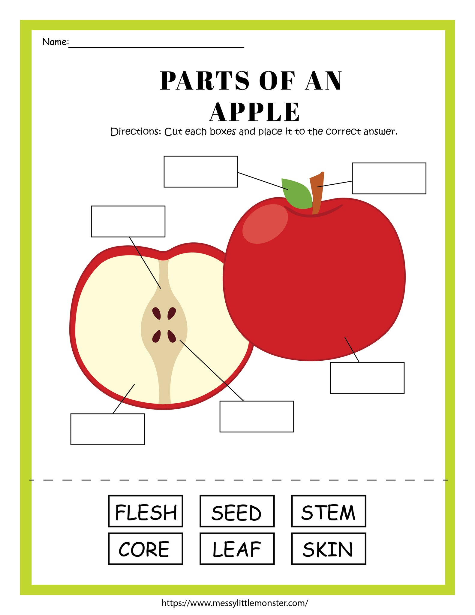 apple-activity-printables-messy-little-monster-shop for Parts Of An Apple Free Printable Apple Activity Printables – Messy Little Monster Shop for Parts Of An Apple Free Printable