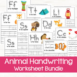 Animal Handwriting Worksheets