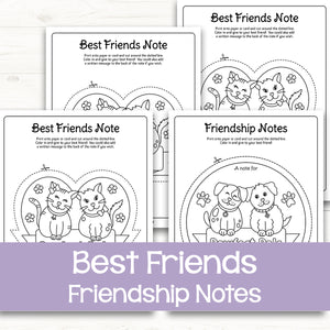 Cat and Dog Friendship Notes
