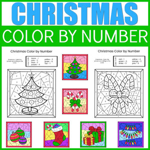 Christmas Color by Number Sheets