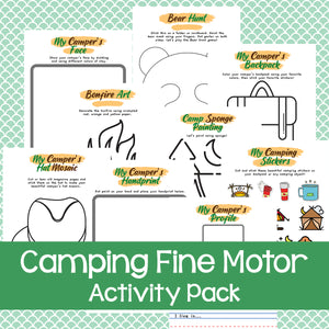 Fine Motor Activities for Little Campers Activity Pack