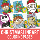 Christmas line art coloring pages