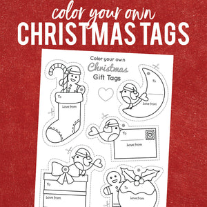 Color your own Christmas tags printable.