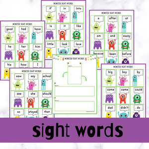 Monster Sight Words Activity