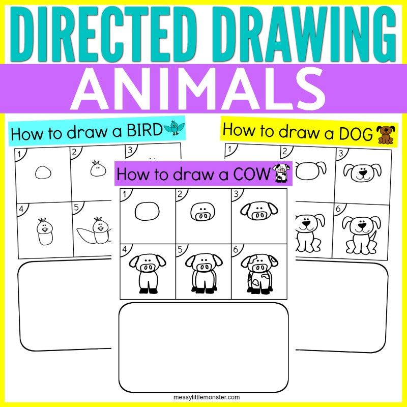Directed Drawing Animals – Messy Little Monster Shop