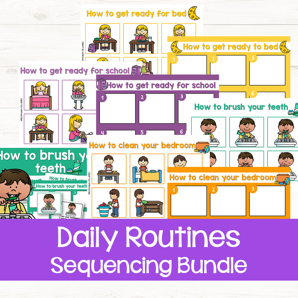 Sequencing Activities: Daily Routines – Messy Little Monster Shop