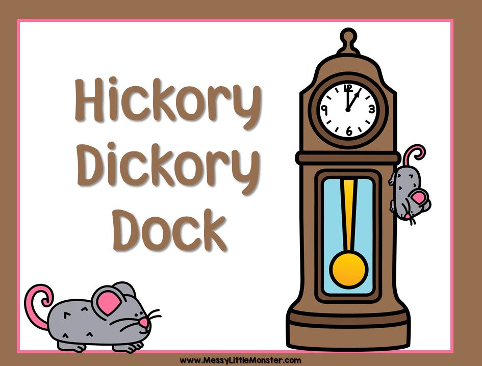Hickory Dickory Dock Nursery Rhyme Sequencing Activity Messy Little