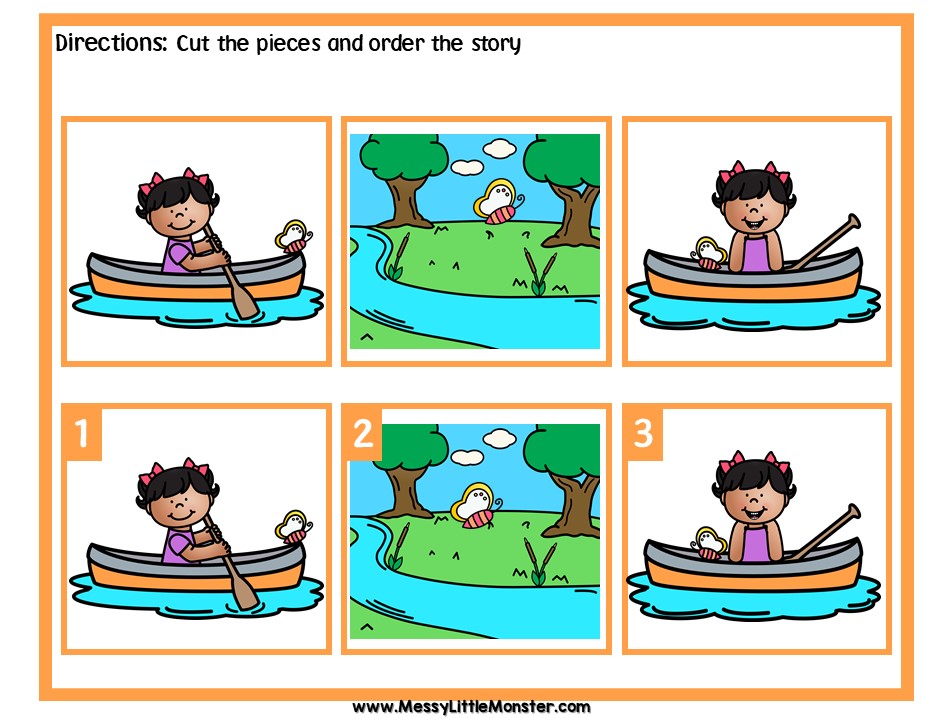 Row Row Your Boat Nursery Rhyme Sequencing Activity Messy