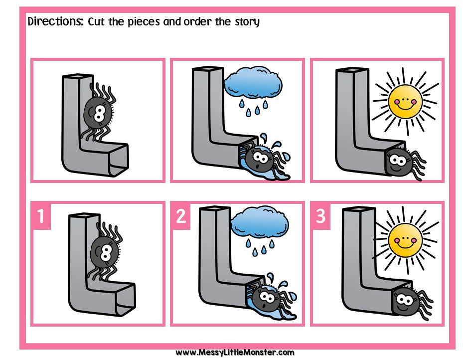 Itsy Bitsy - Nursery Rhyme Sequencing Activity – Messy Little Monster Shop for Free Nursery Rhymes Sequencing Printables