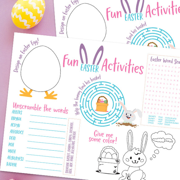 printable placemats for kids - easter