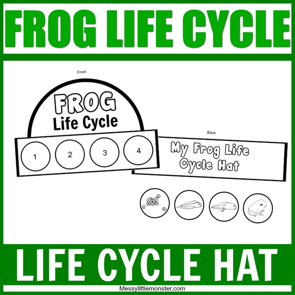 frog life cycle printable hat