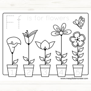 f is for flower printable