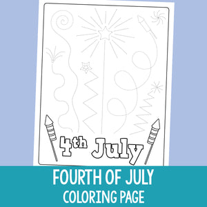 Celebrate Independence Day with this Fourth of July Coloring Page.