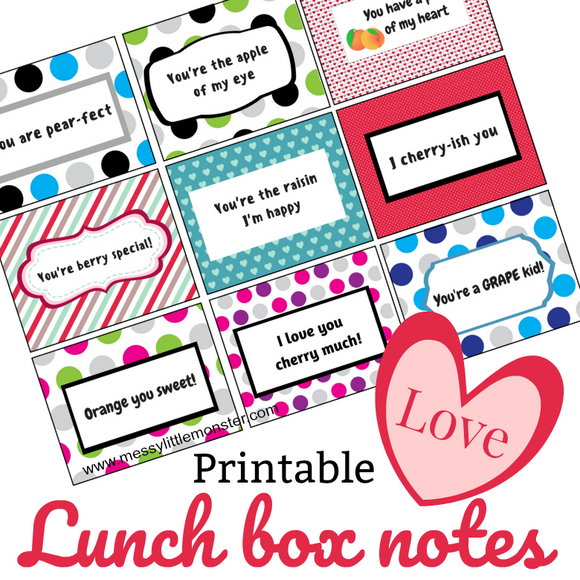Fruit Pun Lunch Box Notes