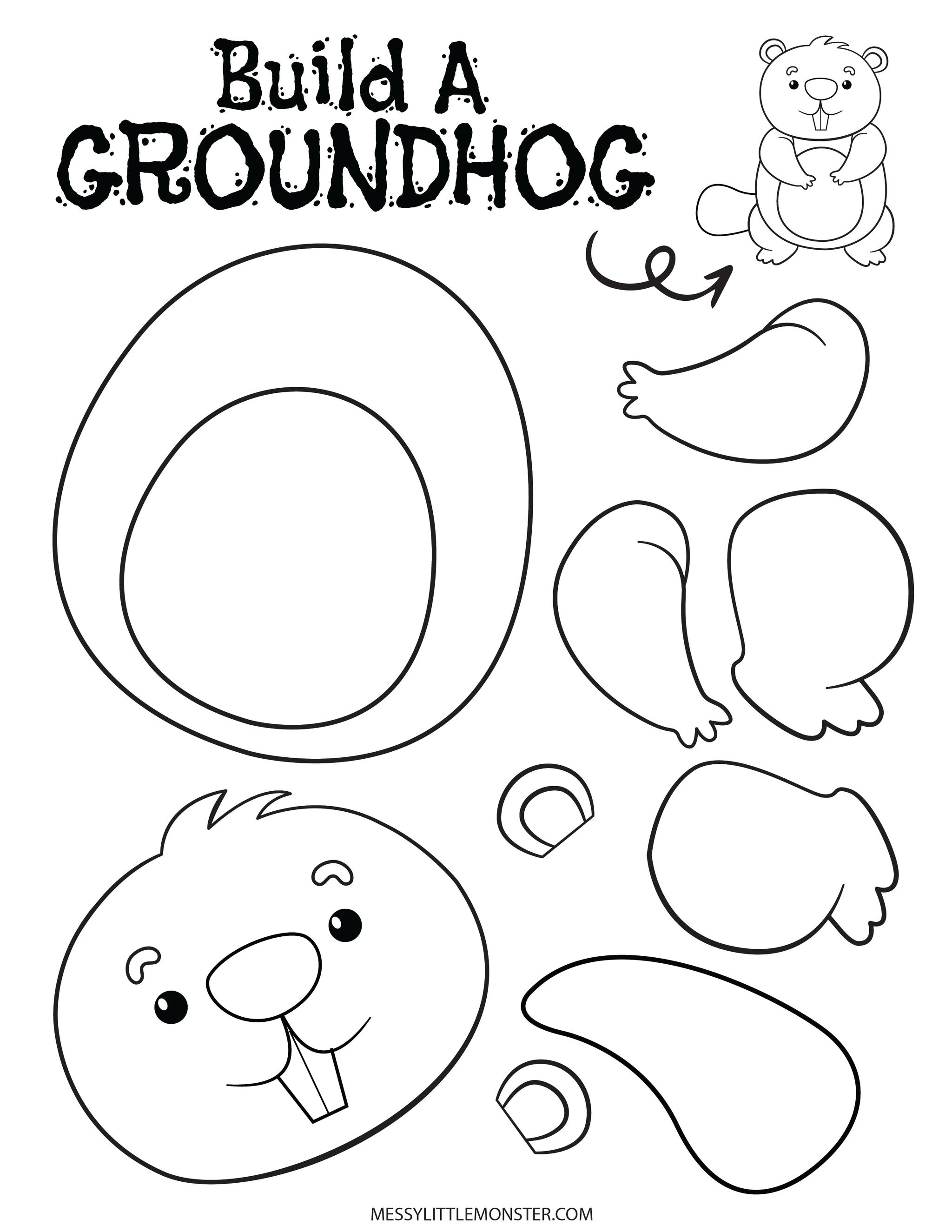 Groundhog printable groundhog day crafts – messy little monster shop