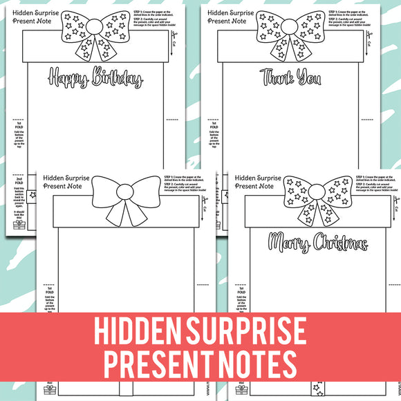 Hidden surprise printable notes