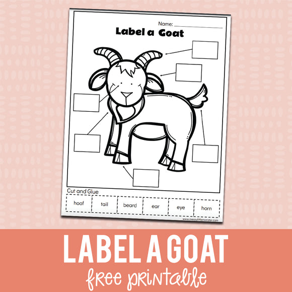 Label a Goat Printable