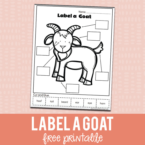 label-a-goat-printable-messy-little-monster-shop for Free Printable Pictures Of Goats Label a Goat Printable – Messy Little Monster Shop for Free Printable Pictures Of Goats