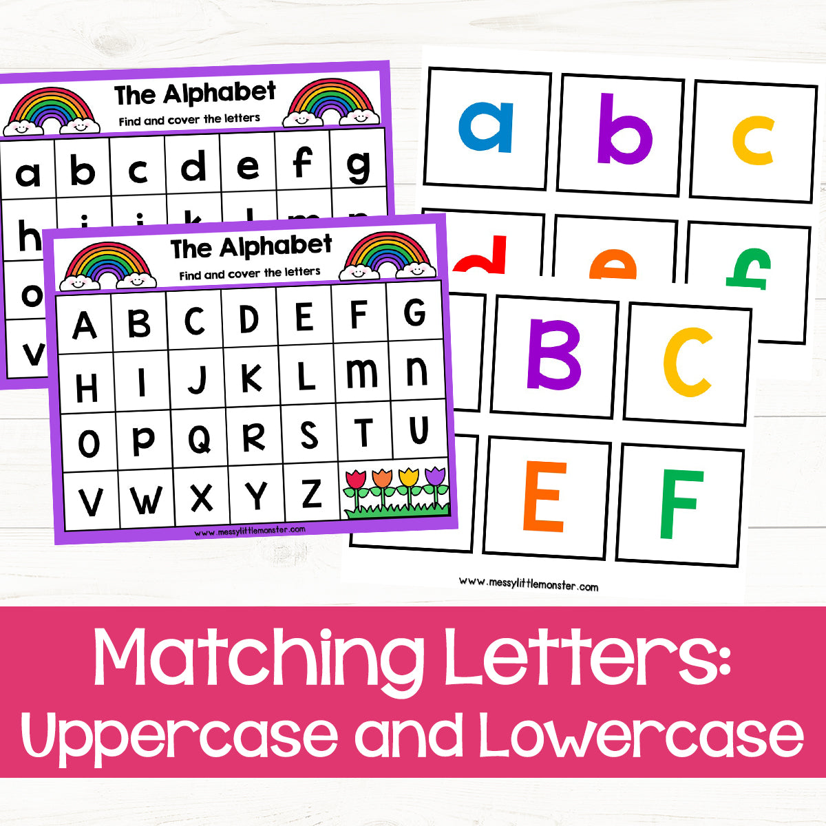 Matching Letters: Uppercase and Lowercase – Messy Little Monster Shop