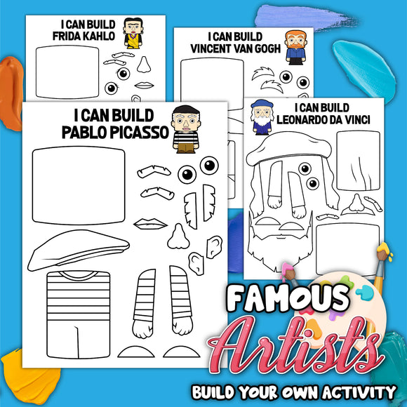 famous artists printable craft or kids. Cut and paste I can build a famous artist printable.