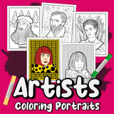 artist coloring pages portrats