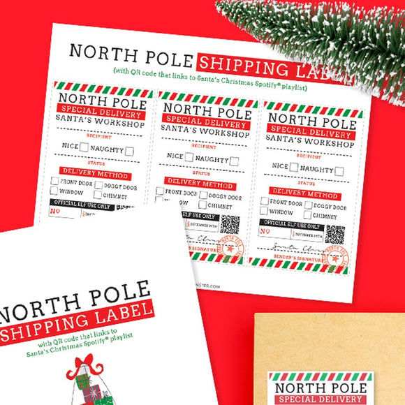 North Pole Shipping Labels – Messy Little Monster Shop