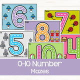 alphabet, number and shape playdough mats