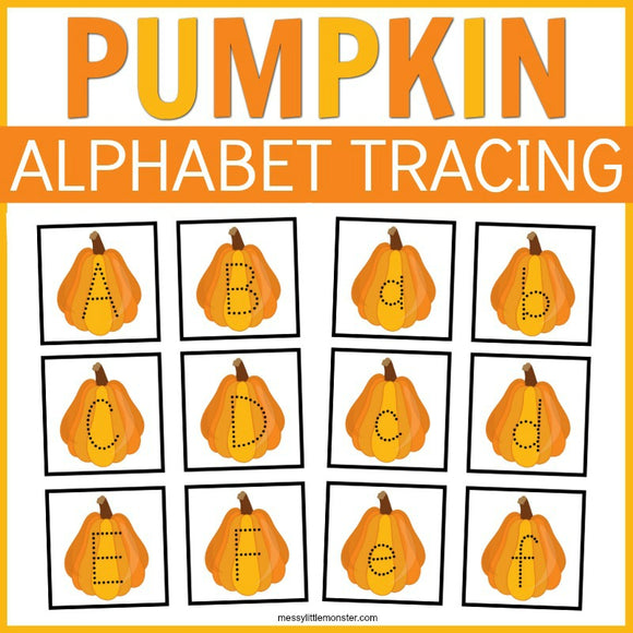 Pumpkin Alphabet Tracing Cards