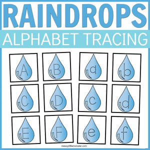 Raindrops Alphabet Tracing Cards