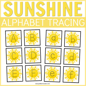 Sunshine Alphabet Tracing Cards