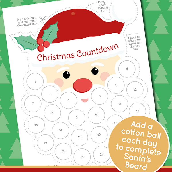 Printable Santa Beard Countdown – Messy Little Monster Shop printable-santa-beard-countdown-messy-little-monster-shop