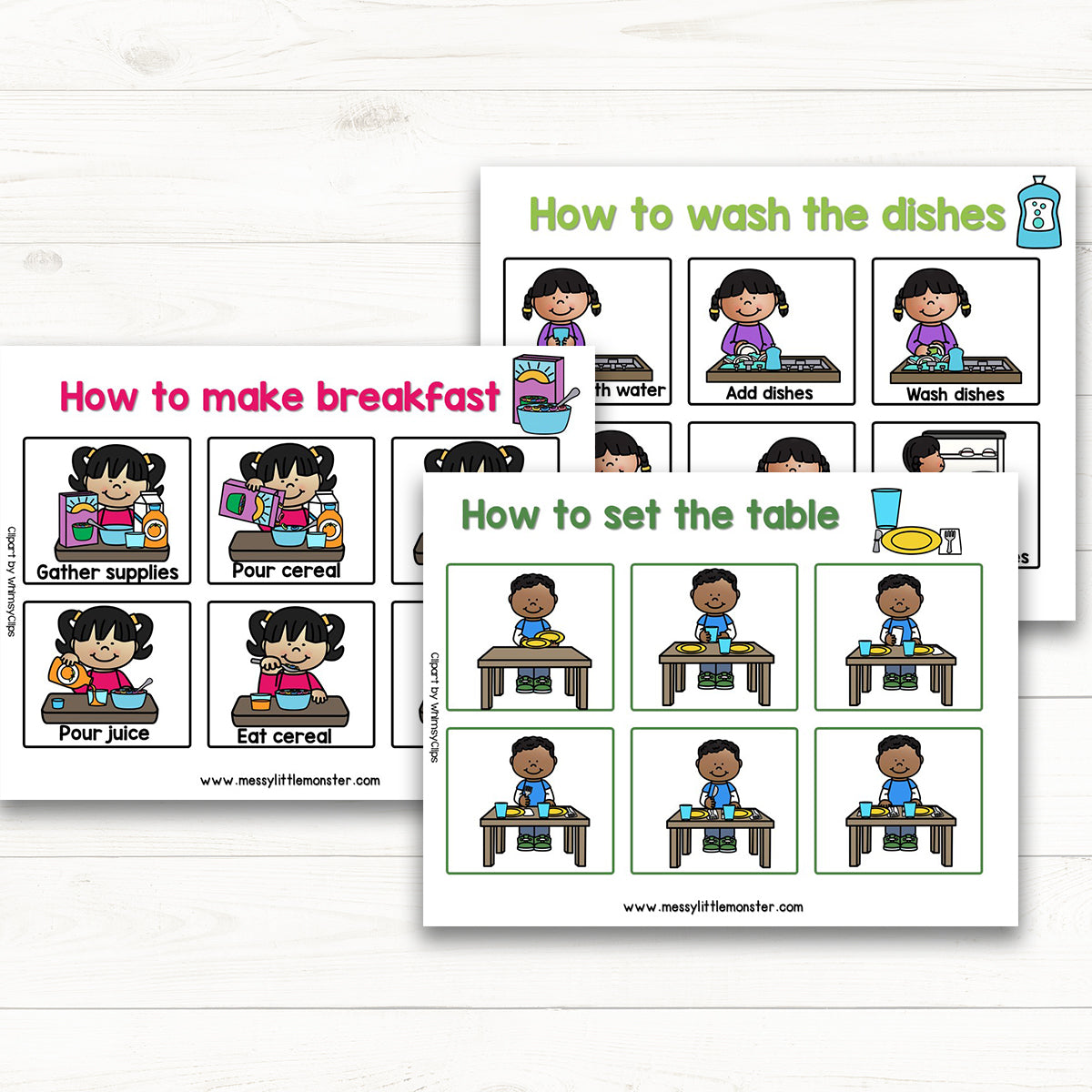 Sequencing Routine Eating Sequencing Activities: Food Routines – Messy Little Monster Shop
