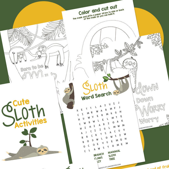 Cute Sloth Activities – Messy Little Monster Shop