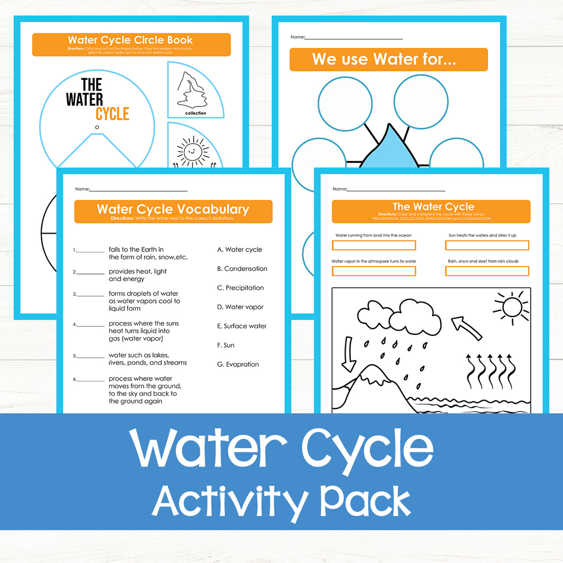 Water Cycle Activity Pack – Messy Little Monster Shop