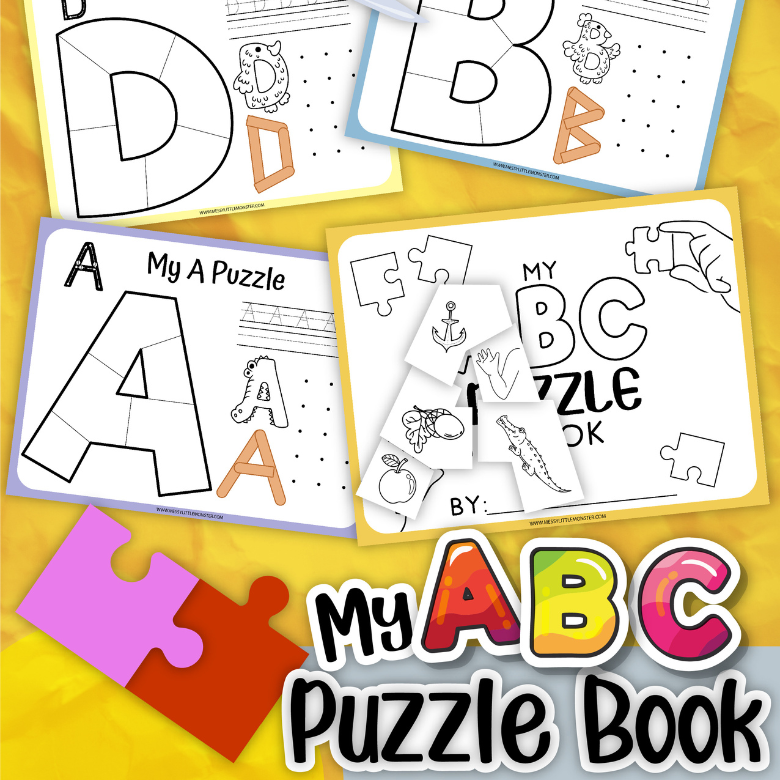 Alphabet Puzzle Printable Messy Little Monster Shop