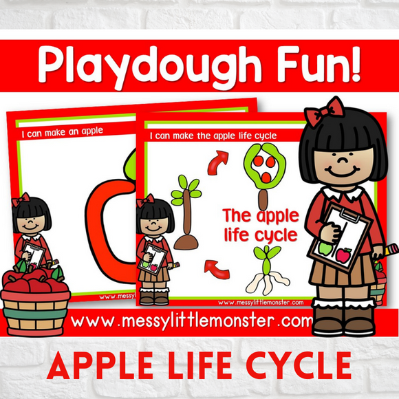 apple life cycle playdough mats 