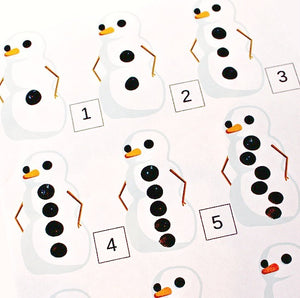 Snowman Painting Numbers Activity