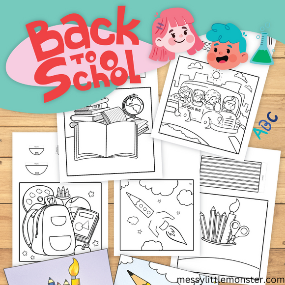 3d back to school colouring pages