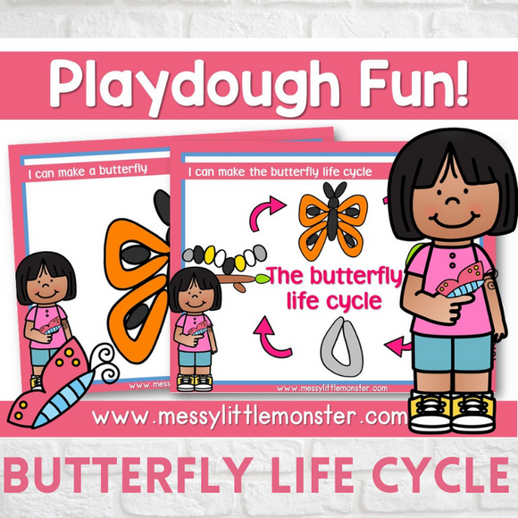 butterfly life cycle playdough mats 