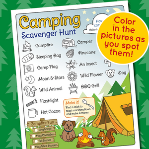 camping scavenger hunt for kids