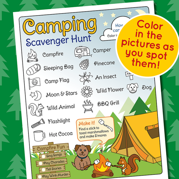 camping scavenger hunt for kids