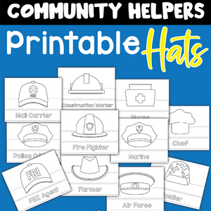Community Helpers Paper Hats Printable Messy Little Monster Shop Community Helpers Paper Hats Printable Messy Little Monster Shop