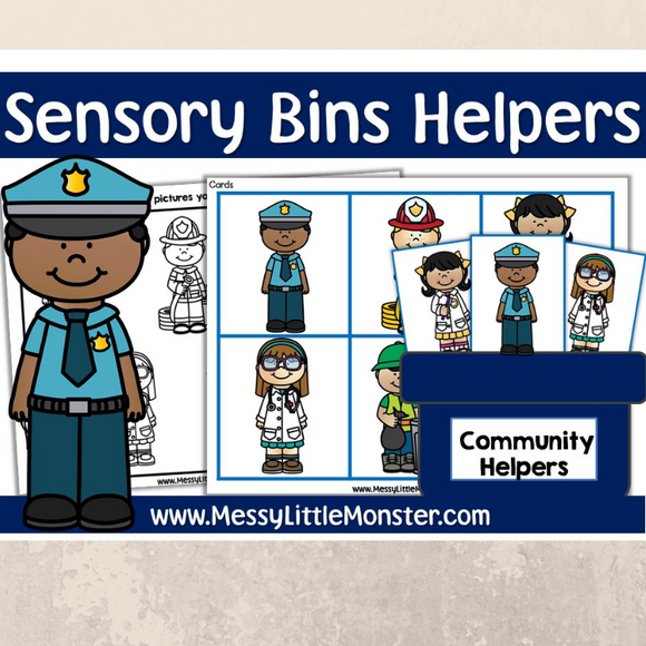 Community helpers sensory bin printables