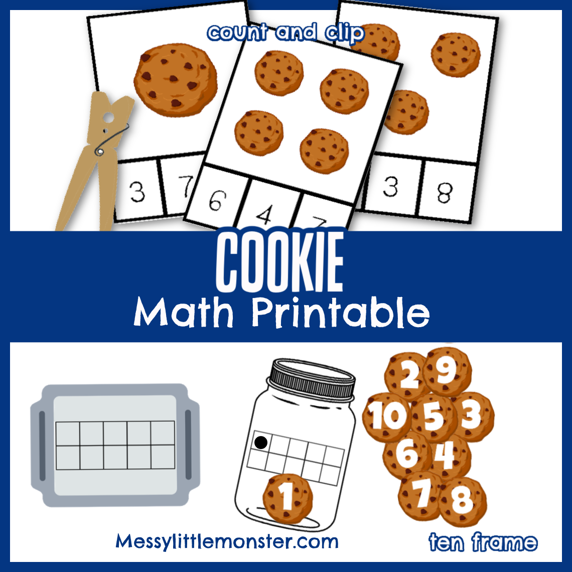 Cookie Math Printable – Messy Little Monster Shop
