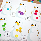 Snowman Painting Numbers Activity