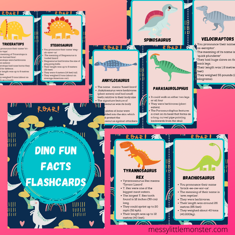 Dinosaur Information Printables – Messy Little Monster Shop