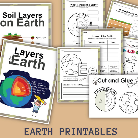 layers of the earth printable activities