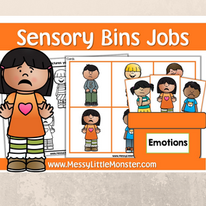 Emotions sensory bin printables