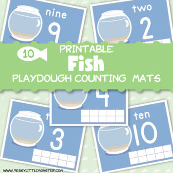 Fantastic Fish Counting Playdough Mats (Printable Fishy Fun