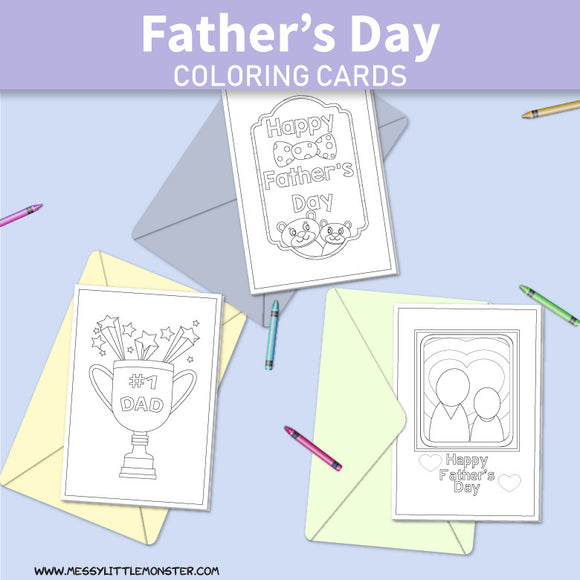 Father's Day Coloring Cards